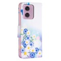 For Motorola Moto G24 Colored Drawing Pattern Leather Phone Case(Butterfly Love)