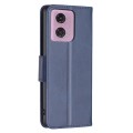 For Motorola Moto G34 5G Lambskin Texture Pure Color Flip Leather Phone Case(Blue)