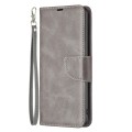 For Motorola Moto G24 Lambskin Texture Pure Color Flip Leather Phone Case(Grey)