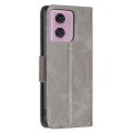 For Motorola Moto G24 Lambskin Texture Pure Color Flip Leather Phone Case(Grey)