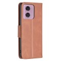 For Motorola Moto G24 Lambskin Texture Pure Color Flip Leather Phone Case(Brown)