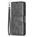 For Motorola Edge 50 Pro 5G Lambskin Texture Pure Color Flip Leather Phone Case(Black)