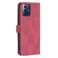 For Motorola Moto G Play 2024 Magnetic Buckle Rhombus Texture Leather Phone Case(Red)