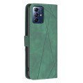 For Motorola Moto G Play 2024 Magnetic Buckle Rhombus Texture Leather Phone Case(Green)