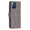 For Motorola Moto G Play 2024 Magnetic Buckle Rhombus Texture Leather Phone Case(Grey)