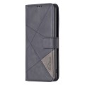 For Motorola Moto G Power 5G 2024 Magnetic Buckle Rhombus Texture Leather Phone Case(Black)