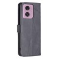 For Motorola Moto G34 5G Magnetic Buckle Rhombus Texture Leather Phone Case(Black)