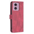 For Motorola Moto G24 Magnetic Buckle Rhombus Texture Leather Phone Case(Red)