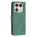For Motorola Edge 50 Ultra Magnetic Buckle Rhombus Texture Leather Phone Case(Green)