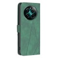 For Realme 12+ 5G Magnetic Buckle Rhombus Texture Leather Phone Case(Green)