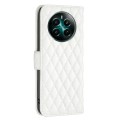 For Realme 12+ 5G Diamond Lattice Wallet Flip Leather Phone Case(White)