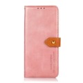 For OnePlus 12R / Ace 3 KHAZNEH Dual-color Cowhide Texture Flip Leather Phone Case(Rose Gold)