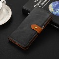 For OnePlus 12R / Ace 3 KHAZNEH Dual-color Cowhide Texture Flip Leather Phone Case(Black)