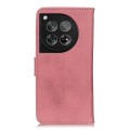 For OnePlus 12 KHAZNEH Cowhide Texture Flip Leather Phone Case(Pink)