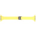 For Apple Watch Series 8 41mm Magnetic Buckle Slim Silicone Watch Band(Light Yellow)