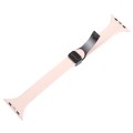 For Apple Watch Series 8 41mm Magnetic Buckle Slim Silicone Watch Band(Pink)