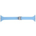 For Apple Watch Series 8 45mm  Magnetic Buckle Slim Silicone Watch Band(Light Blue)