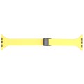 For Apple Watch SE 2022 40mm Magnetic Buckle Slim Silicone Watch Band(Light Yellow)