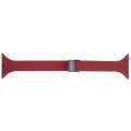 For Apple Watch Series 7 45mm Magnetic Buckle Slim Silicone Watch Band(Wine Red)