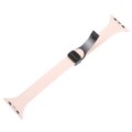 For Apple Watch Series 6 44mm Magnetic Buckle Slim Silicone Watch Band(Pink)