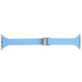 For Apple Watch Series 3 42mm Magnetic Buckle Slim Silicone Watch Band(Light Blue)