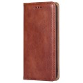 For TCL 50 SE 4G Gloss Oil Solid Color Magnetic Leather Phone Case(Brown)