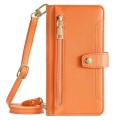 For Tecno Spark Go 2024 Lite Sheep Texture Cross-body Zipper Wallet Leather Phone Case(Orange)