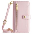 For Tecno Spark Go 2024 Lite Sheep Texture Cross-body Zipper Wallet Leather Phone Case(Pink)