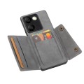 For vivo Y100 / T2 India Double Buckle Card Slots Magnetic Phone Case(Grey)