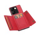 For vivo Y100 / T2 India Double Buckle Card Slots Magnetic Phone Case(Red)