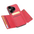 For Huawei Pura 70 Double Buckle Card Slots Magnetic Phone Case(Red)