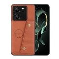For Xiaomi 13T / Redmi K60 Ultra Double Buckle Card Slots Magnetic Phone Case(Brown)