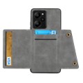 For Xiaomi Redmi Note 12R /Redmi 12 5G Double Buckle Card Slots Magnetic Phone Case(Grey)