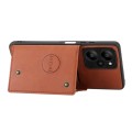 For Xiaomi Redmi Note 12R /Redmi 12 5G Double Buckle Card Slots Magnetic Phone Case(Brown)