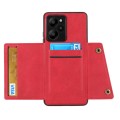 For Xiaomi Redmi Note 12R /Redmi 12 5G Double Buckle Card Slots Magnetic Phone Case(Red)