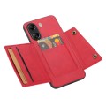 For Xiaomi Redmi 13C 4G / Poco C65 Double Buckle Card Slots Magnetic Phone Case(Red)