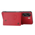 For Xiaomi Redmi 13C 4G / Poco C65 Double Buckle Card Slots Magnetic Phone Case(Red)