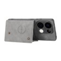 For Xiaomi Redmi Note 13 Pro 4G Global Double Buckle Card Slots Magnetic Phone Case(Grey)