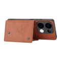 For Xiaomi Redmi Note 13 Pro 4G Global Double Buckle Card Slots Magnetic Phone Case(Brown)