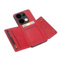 For Xiaomi Redmi Note 13 Pro 4G Global Double Buckle Card Slots Magnetic Phone Case(Red)