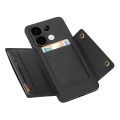 For Xiaomi Redmi Note 13 4G Global Double Buckle Card Slots Magnetic Phone Case(Black)