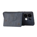 For Xiaomi Redmi Note 13 4G Global Double Buckle Card Slots Magnetic Phone Case(Blue)