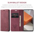 For Xiaomi Redmi Note 13 Pro+ CaseMe 013 Multifunctional Horizontal Flip Leather Phone Case(Wine Red
