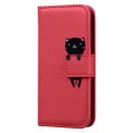For Samsung Galaxy A02s Cartoon Buckle Horizontal Flip Leather Phone Case(Red)