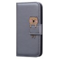 For Samsung Galaxy A72 5G Cartoon Buckle Horizontal Flip Leather Phone Case(Grey)