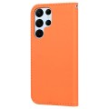 For Samsung Galaxy S23 Ultra 5G Cartoon Buckle Horizontal Flip Leather Phone Case(Orange)