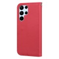For Samsung Galaxy S23 Ultra 5G Cartoon Buckle Horizontal Flip Leather Phone Case(Red)