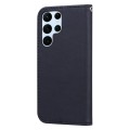 For Samsung Galaxy S22 Ultra 5G Cartoon Buckle Horizontal Flip Leather Phone Case(Black)