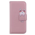 For iPhone 15 Plus Cartoon Buckle Horizontal Flip Leather Phone Case(Pink)