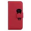 For iPhone 15 Plus Cartoon Buckle Horizontal Flip Leather Phone Case(Red)